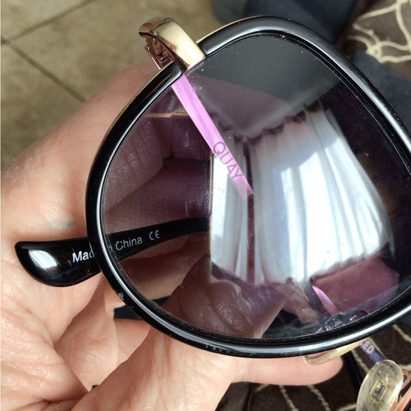 NEW ! Rare Quay POLARIZED Black and Gold Aviator ALL IN MINI Sunglasses main image 5